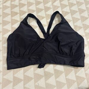 Universal standard black swimsuit bikini top tie back